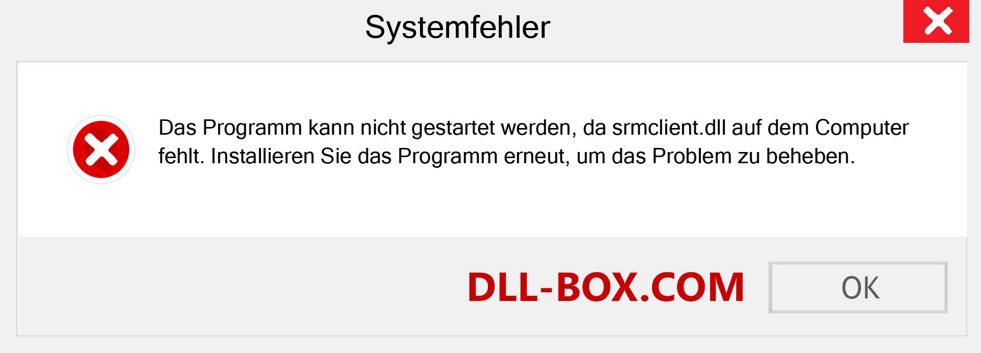 srmclient.dll-Datei fehlt?. Download für Windows 7, 8, 10 - Fix srmclient dll Missing Error unter Windows, Fotos, Bildern